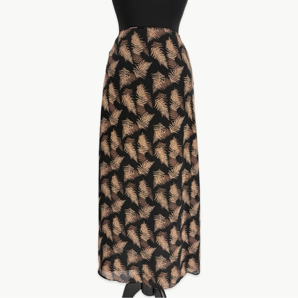 Calvin Klein Dresses & Skirts - Vintage Calvin Klein Silk Maxi Skirt Bias Cut 90s Minimalist Size 4 Black Tan